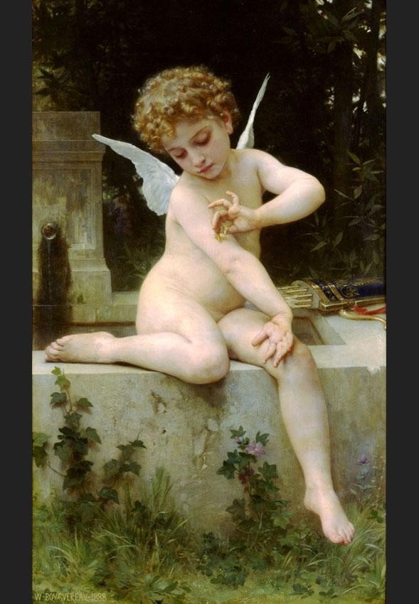 William Bouguereau Cupid with a Butterfly